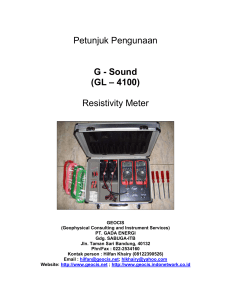 Petunjuk Pengunaan G - Sound (GL – 4100) Resistivity