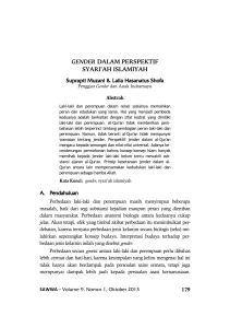 GENDER DALAM PERSPEKTIF SYARI`AH ISLAMIYAH