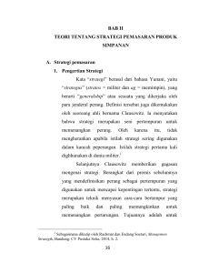 16 BAB II TEORI TENTANG STRATEGI PEMASARAN PRODUK