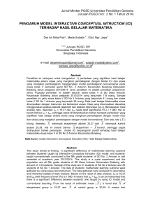 pengaruh model interactive conceptual intruction (ici)