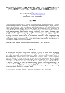 pengembangan sistem informasi ticketing troubleshoots