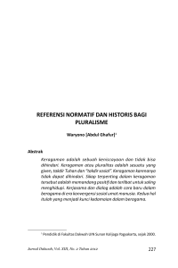 referensi normatif dan historis bagi pluralisme