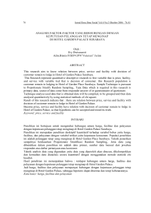 ANALISIS FAKTOR-FAKTOR YANG BERHUBUNGAN DENGAN