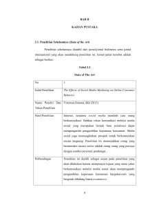 BAB II KAJIAN PUSTAKA 2.1. Penelitian Sebelumnya (State of the