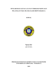 pengaruh kualitas layanan terhadap kepuasan pelanggan pada mg