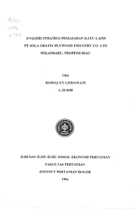 Analisis Strategi Pemasaran Kayu Lapis PT Sola