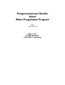 Pengarusutamaan Gender dalam Siklus Pengelolaan Program