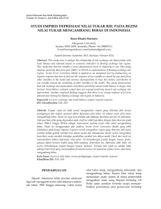 studi empiris depresiasi nilai tukar riil pada rezim nilai tukar