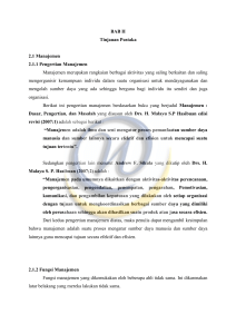 BAB II Tinjauan Pustaka 2.1 Manajemen 2.1.1 Pengertian