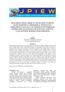 PENGARUH CAPITAL ADEQUACY RATIO, DEBT TO EQUITY