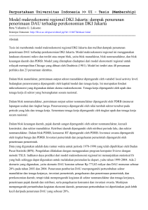 Model makroekonomi regional DKI Jakarta: dampak penurunan