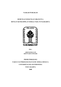 naskah publikasi hubungan dukungan orangtua dengan