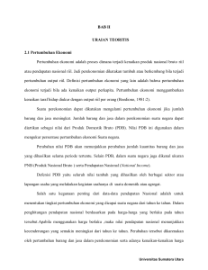 BAB II URAIAN TEORITIS 2.1 Pertumbuhan Ekonomi Pertumbuhan