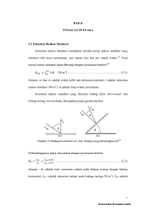 BAB II TINJAUAN PUSTAKA 2.1 Intensitas Radiasi Matahari