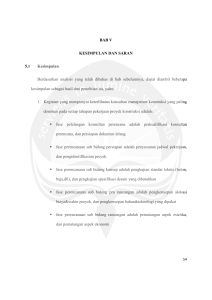 BAB V KESIMPULAN DAN SARAN 5.1 Kesimpulan Berdasarkan