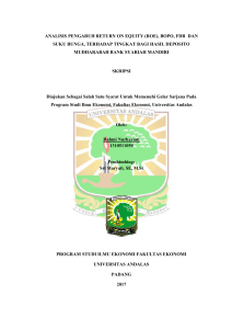 analisis pengaruh return on equity (roe), bopo, fdr dan suku bunga