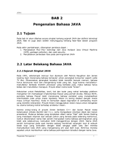 BAB 2 Pengenalan Bahasa JAVA