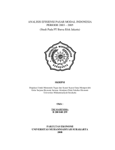 ANALISIS EFISIENSI PASAR MODAL INDONESIA PERIODE 2003