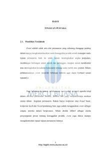 BAB II TINJAUAN PUSTAKA 2.1. Penelitian Terdahulu Event adalah