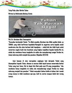 Tetap Pada Jalur Berkat Tuhan Written by Multimedia Bethany