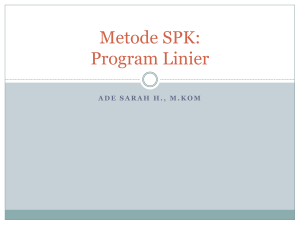 Metode SPK: Program Linier