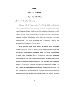 BAB II TINJAUAN PUSTAKA A. Psychological Well