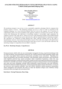 ANALISIS STRATEGI PEMASARAN UNTUK