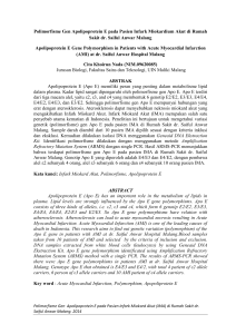 Polimorfisme Gen Apolipoprotein E pada Pasien Infark Miokardium