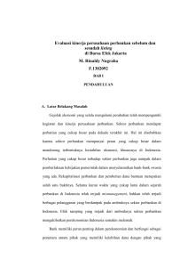 Evaluasi kinerja perusahaan perbankan sebelum dan sesudah