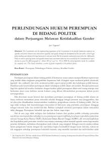 perlindungan hukum perempuan di bidang politik