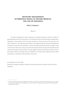 monetary transmission of persistent shock to the risk premium
