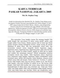 KARYA TERBESAR PASKAH NASIONAL JAKARTA 2005