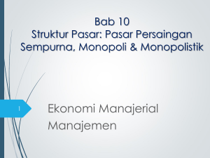 bab-10 Struktur Pasar Persaingan Sempurna, Monopoli