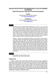 ANALISIS FAKTOR-FAKTOR YANG MEMENGARUHI LOYALITAS