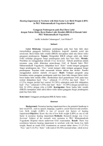 Hearing Impairment in Newborn with Risk Factor Low Birth Weight