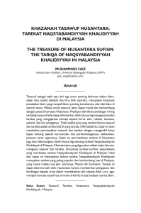 khazanah tasawuf nusantara: tarekat naqsyabandiyyah khalidiyyah