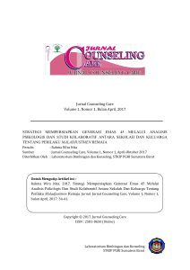 Jurnal Counseling Care Volume 1, Nomor 1, Bulan April, 2017