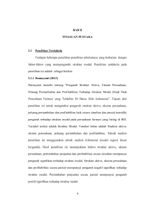 9 BAB II TINJAUAN PUSTAKA 2.1 Penelitian Terdahulu Terdapat