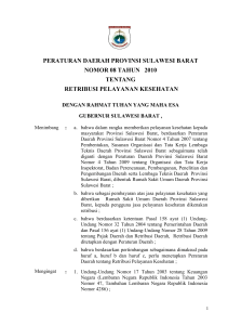 peraturan daerah provinsi sulawesi barat nomor 08 tahun 2010