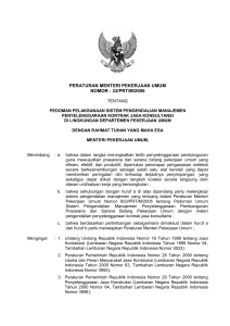 peraturan menteri pekerjaan umum nomor : 33/prt/m/2006