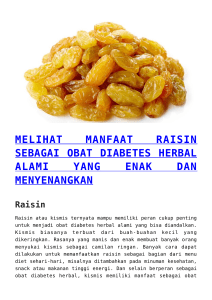 melihat manfaat raisin sebagai obat diabetes herbal alami yang