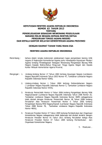 keputusan menteri agama republik indonesia nomor 83