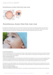 Retinoblastoma, Kanker Mata Pada Anak-Anak