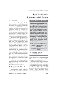Syed Amir Ali: Rekonstruksi Islam