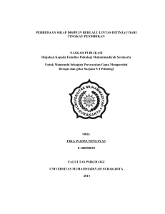 PERBEDAAN SIKAP DISIPLIN BERLALU LINTAS DITINJAU DARI