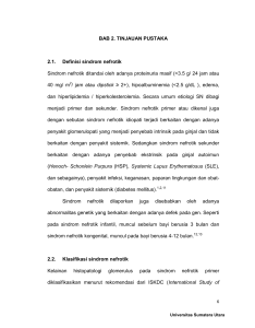 BAB 2. TINJAUAN PUSTAKA 2.1. Definisi sindrom nefrotik Sindrom