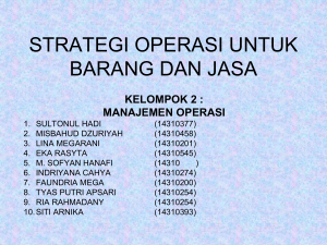 strategi operasi untuk barang dan jasa