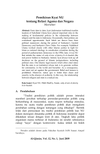 Pemikiran Kyai NU tentang Relasi Agama dan Negara
