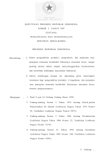 keputusan presiden republik indonesia nomor 3 tahun 1997 tentang
