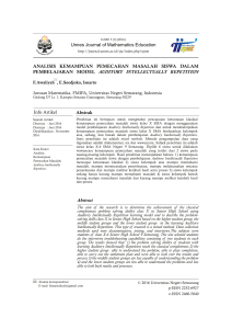 Info Artikel Abstrak Abstract ANALISIS